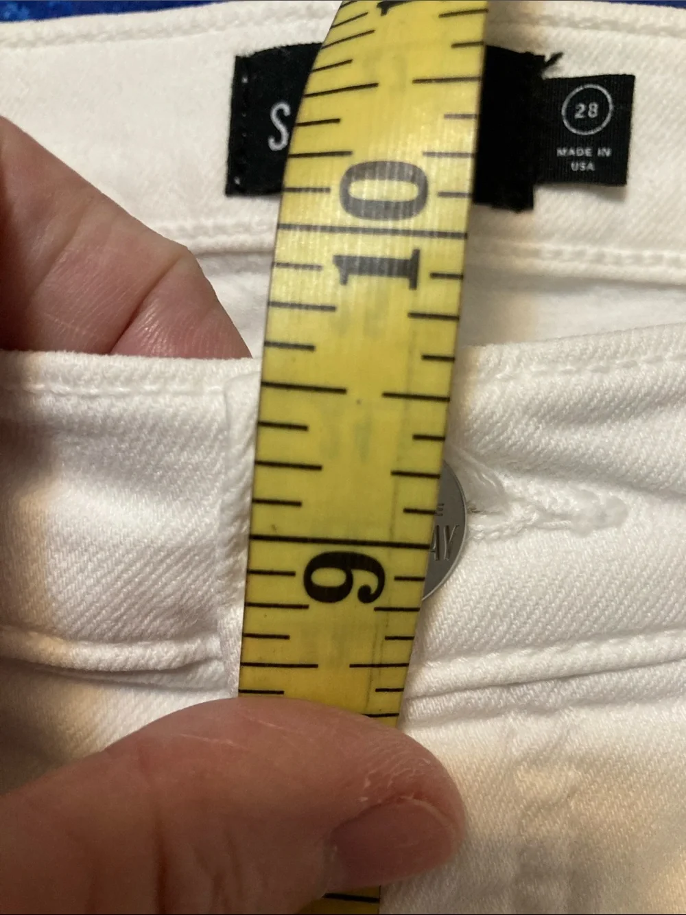 Kate Spade Saturday button fly Crisp White Skinny Jeans Sz 28